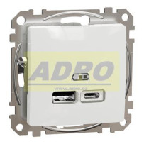 Sedna D/E - Dvojitá USB A+C nabíječka 2.4A, Bílá,  SDD111402